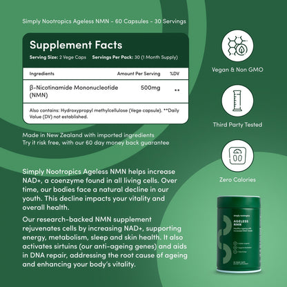 Simply Nootropics NMN Capsules for NAD+
