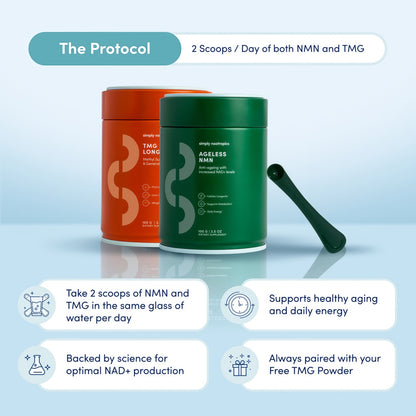 Simply Nootropics NMN Powder (3-Month Supply) NAD+ Booster
